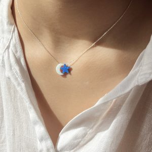 گردنبند اپال ستاره و ماه