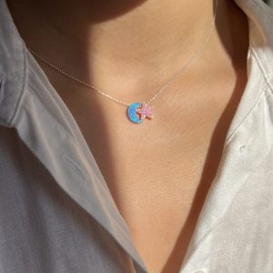 گردنبند ماه و ستاره اپال