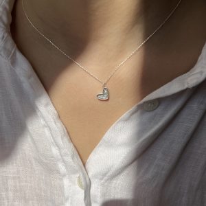گردنبند قلب نقره ای